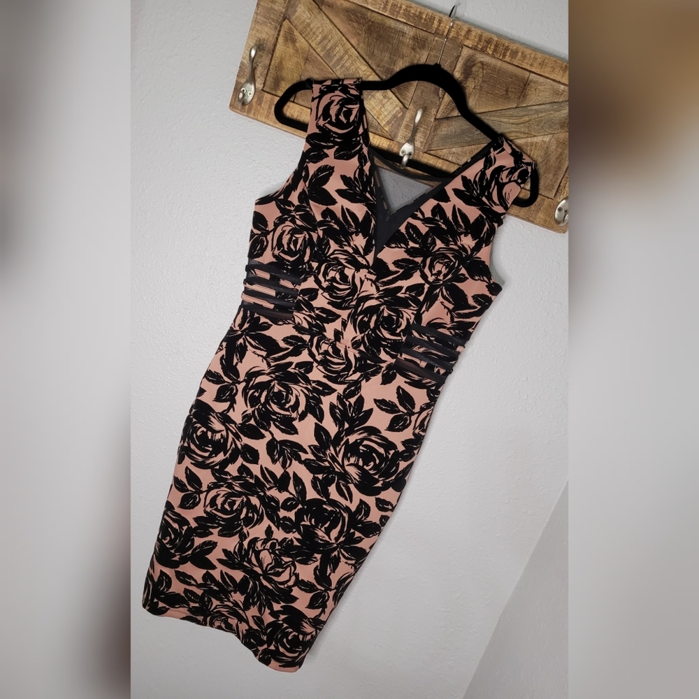 EnFocus Studio Black Velvet Floral dress